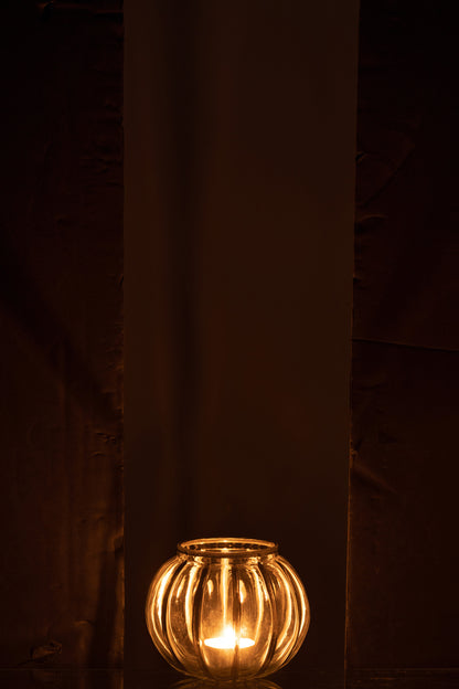 Orkaan Bal Streep Glas Transparant/Zilver Klein