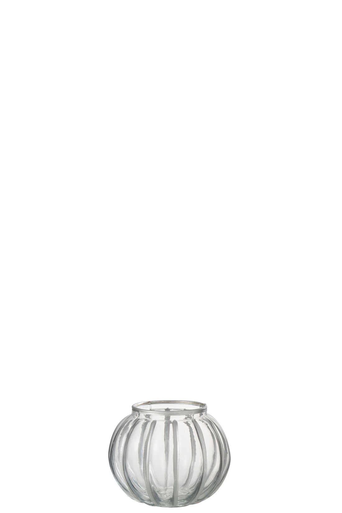 Orkaan Bal Streep Glas Transparant/Zilver Klein