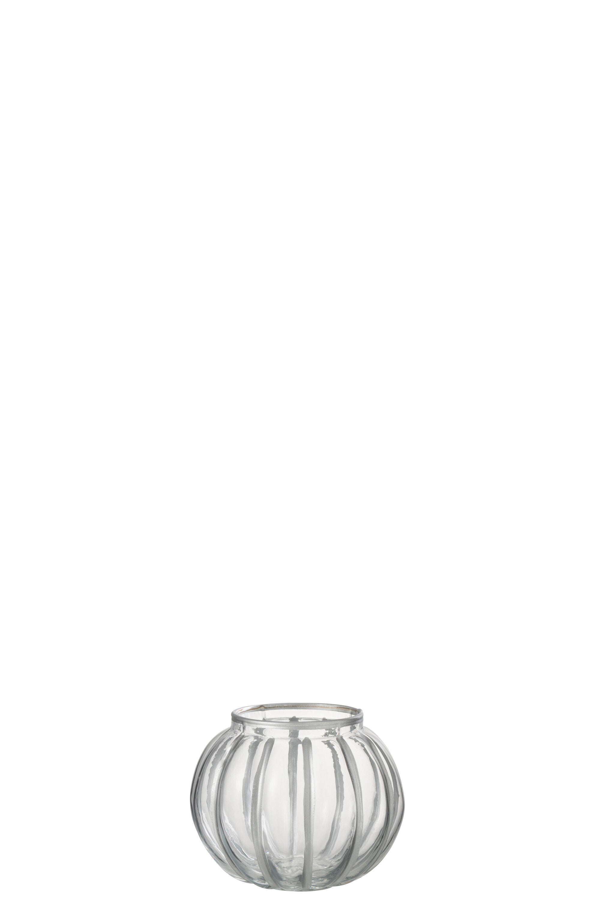 Orkaan Bal Streep Glas Transparant/Zilver Klein