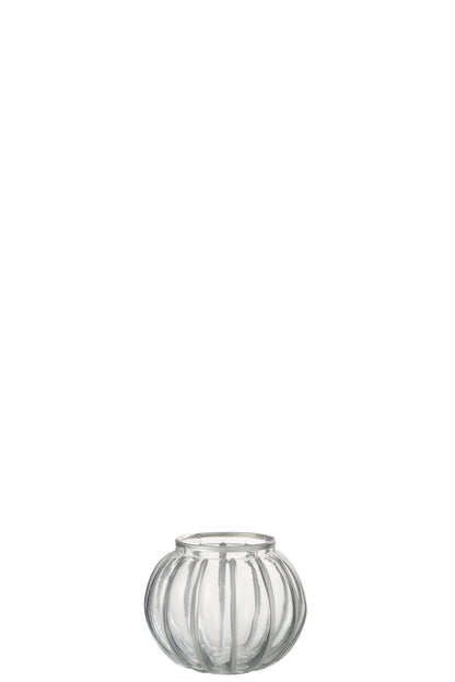 Orkaan Bal Streep Glas Transparant/Zilver Klein