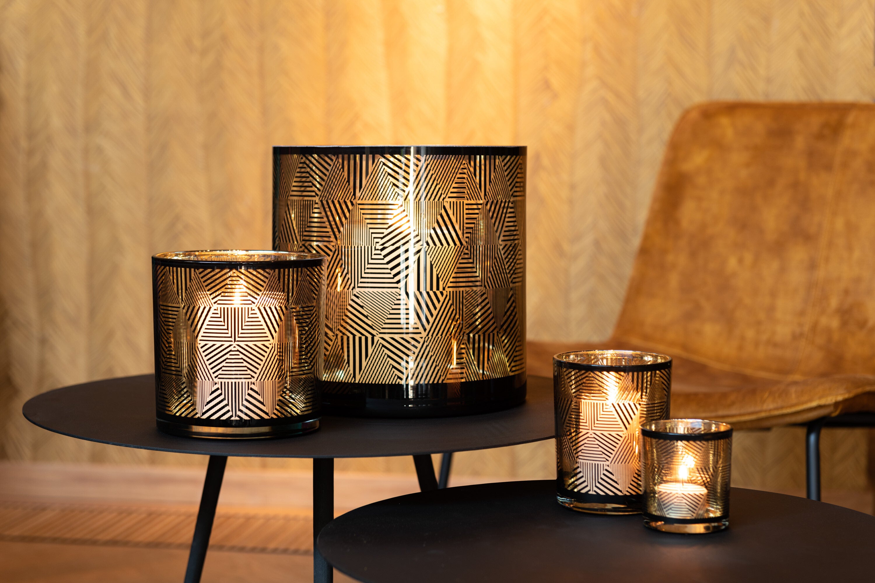 Orkaan Driehoeken Strepen Glas Br Medium