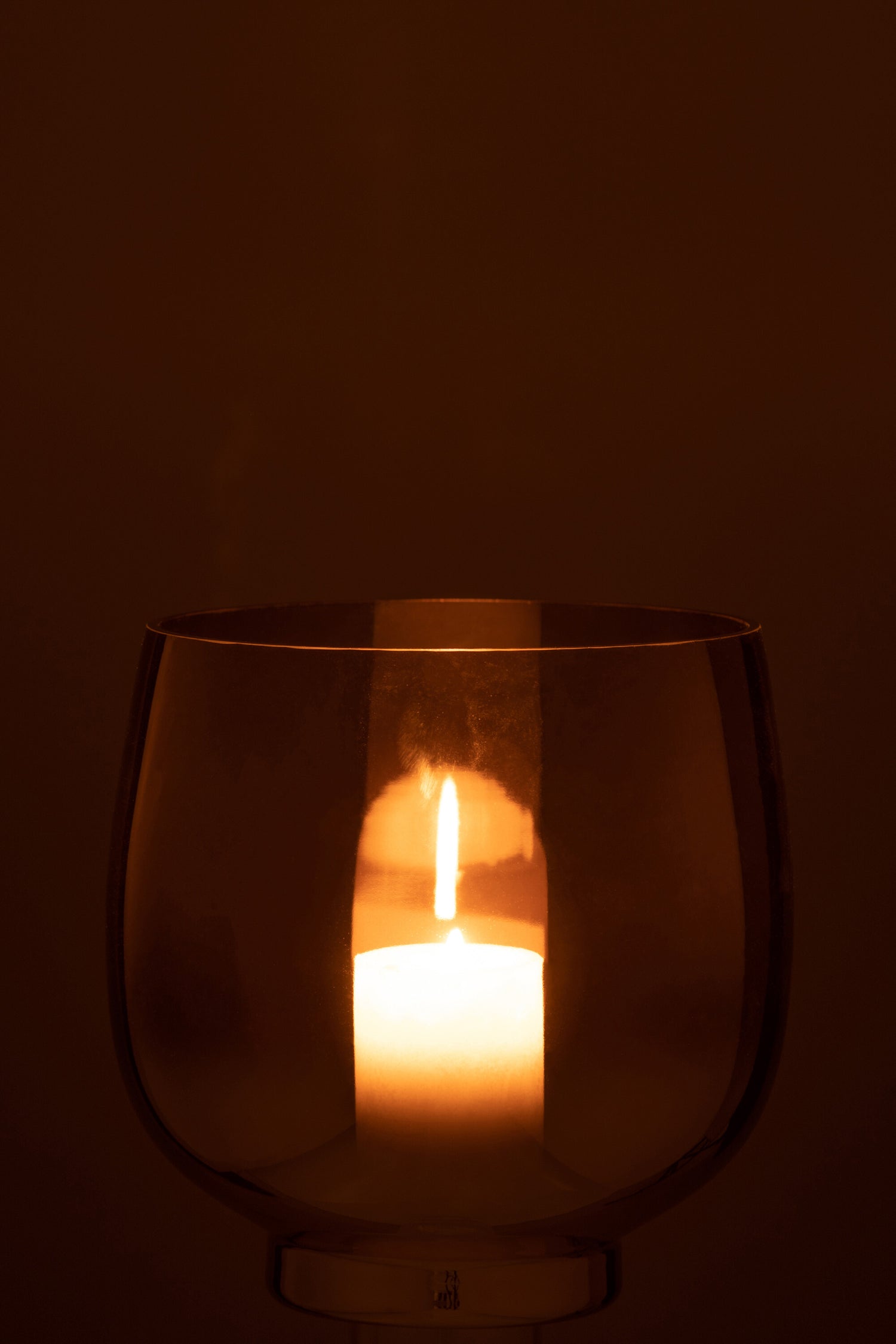 Orkaan Ronde Glazen Rook Grijs/Zilver Groot