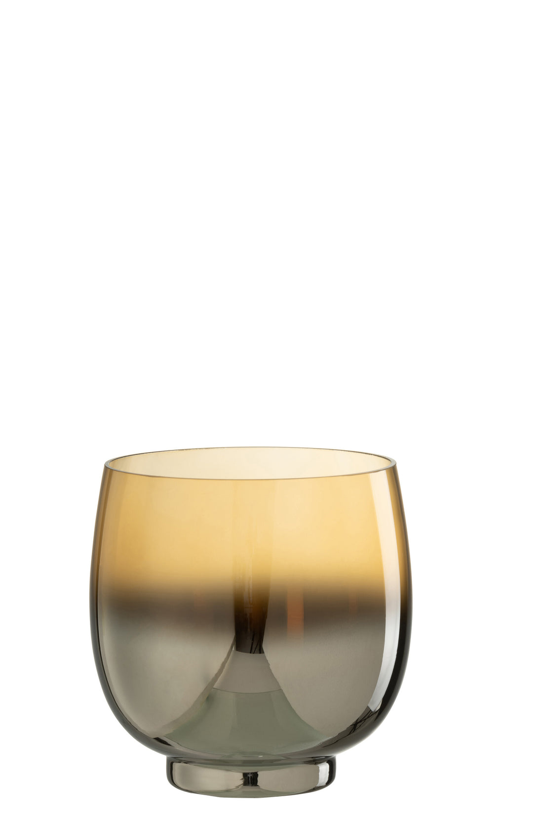 Orkaan Ronde Glazen Rook Geel/Zilver Medium