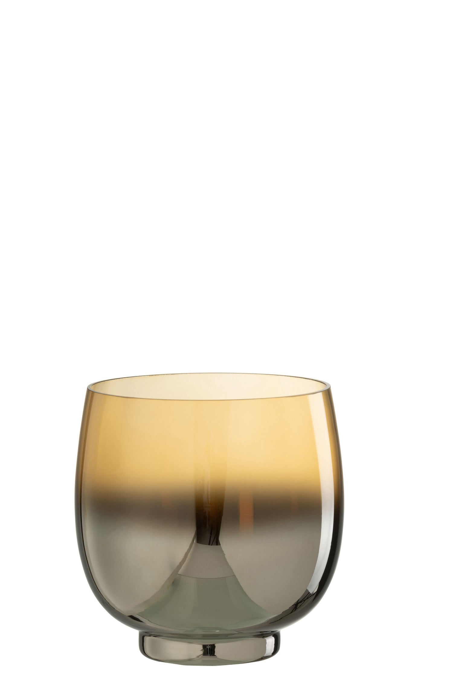 Orkaan Ronde Glazen Rook Geel/Zilver Medium