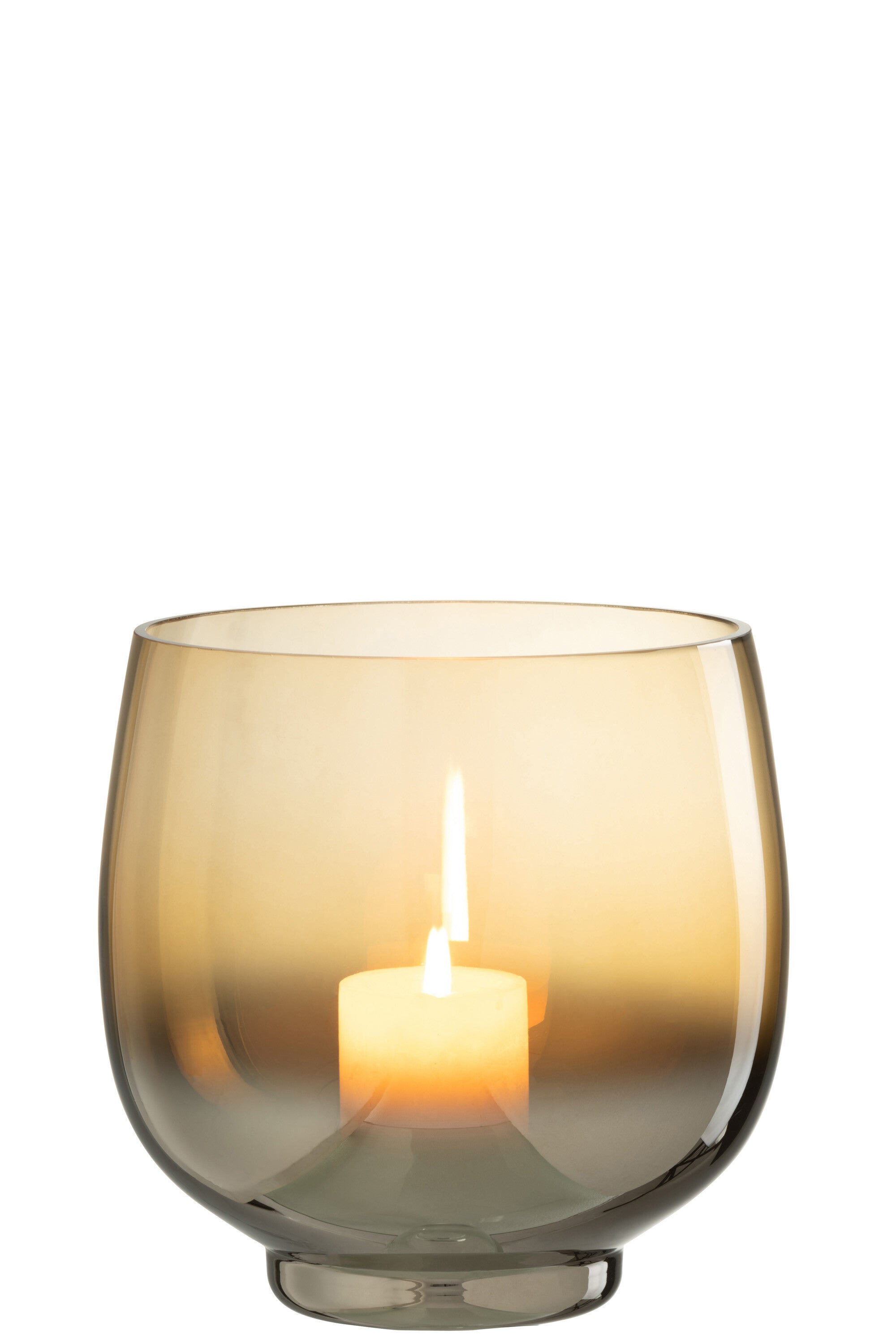 Orkaan Ronde Glazen Rook Geel/Zilver Groot