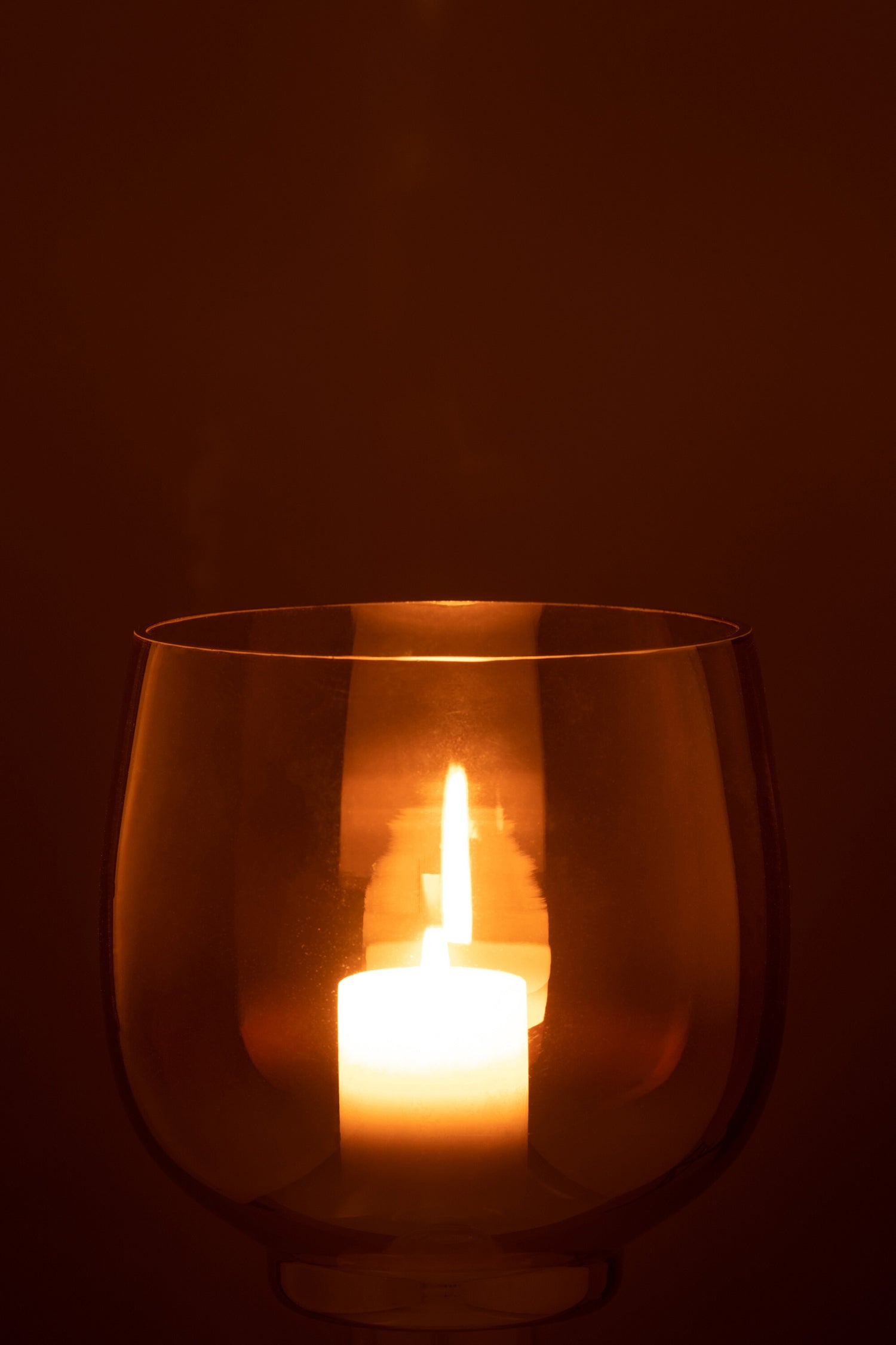 Orkaan Ronde Glazen Rook Geel/Zilver Groot