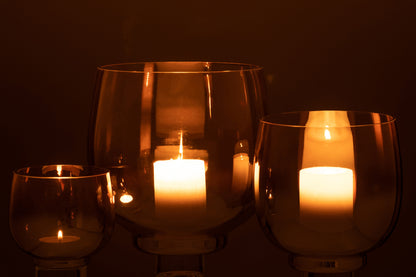 Orkaan Ronde Glazen Rook Geel/Zilver Groot