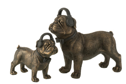 J-Line Bulldog Koptelefoon Poly Donkerbruin Large