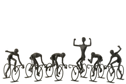 Fietsers Poly/Metaal Zwart Groot Assortiment Van 6
