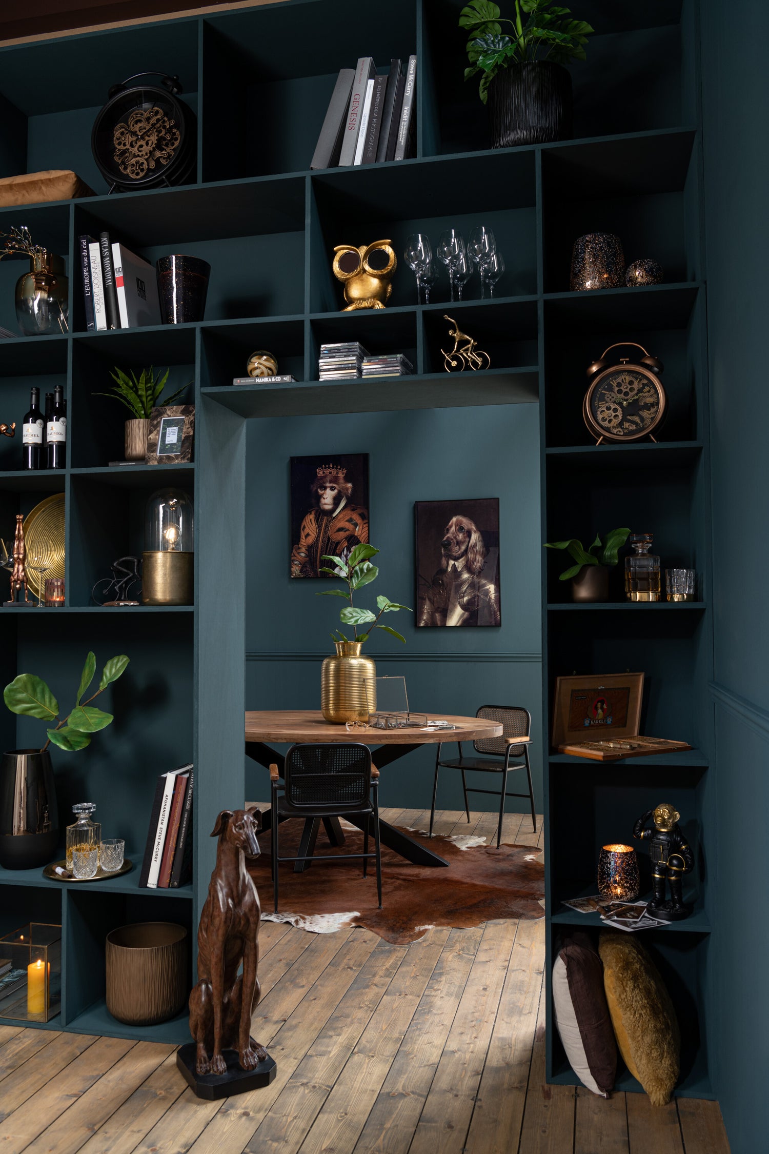 Windhond Zittend Poly Bruin Groot