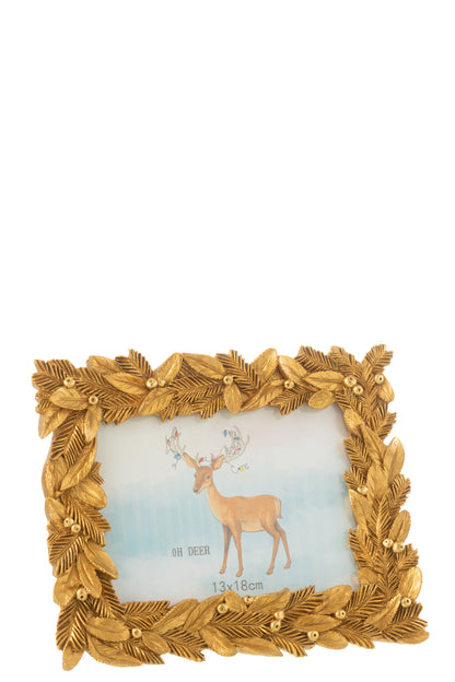 J-Line fotolijst - fotokader Bladeren - kunststof - goud