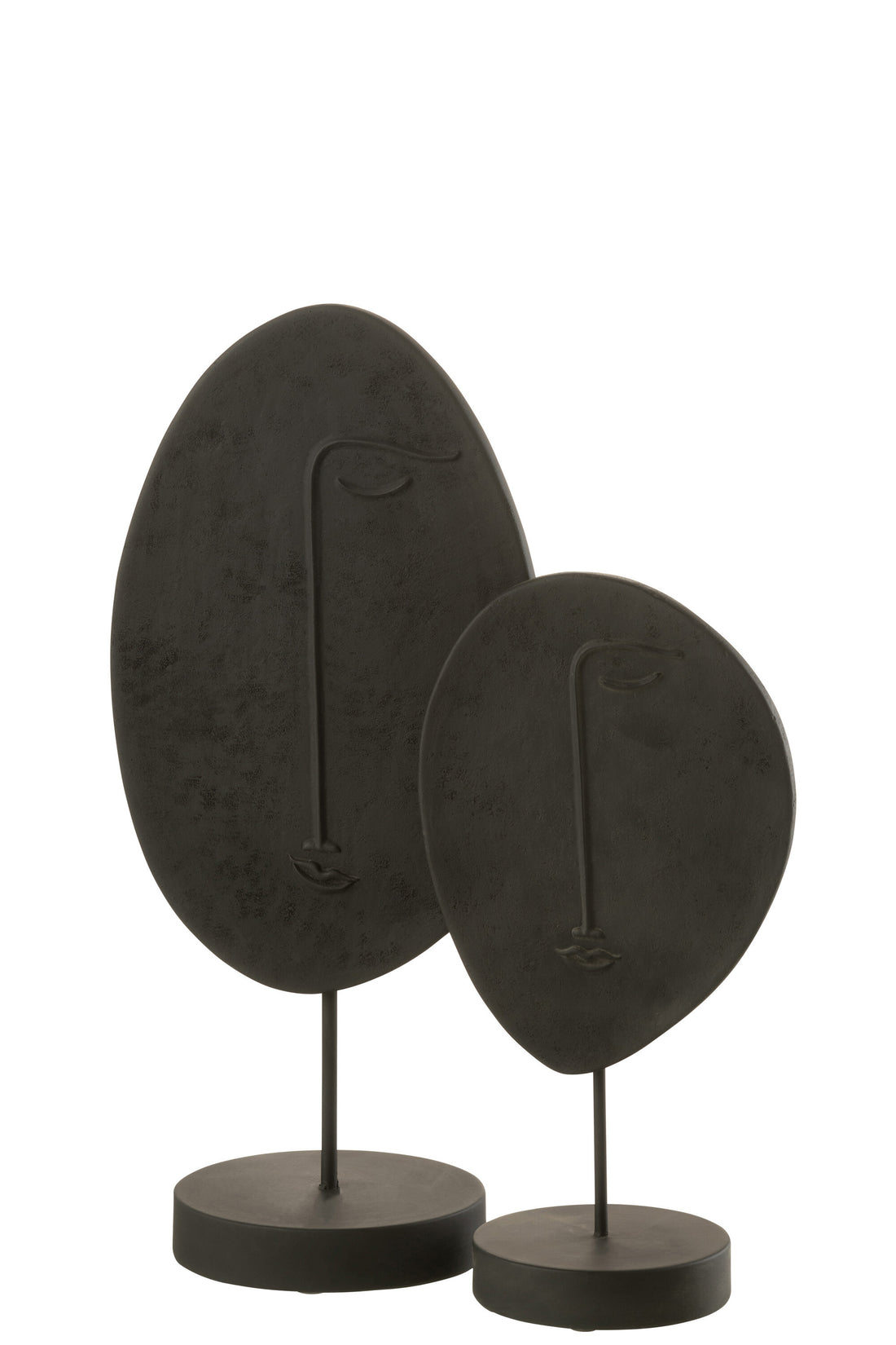 J-Line Hoofd Plat Op Voet Poly Zwart Large