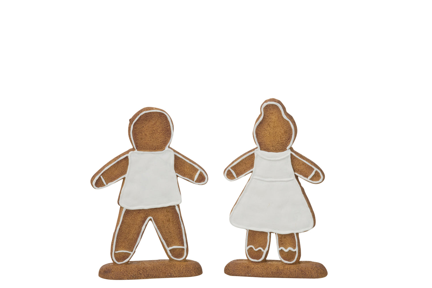 Beeldje Peperkoek Poly Wit/Bruin Assortiment Van 2