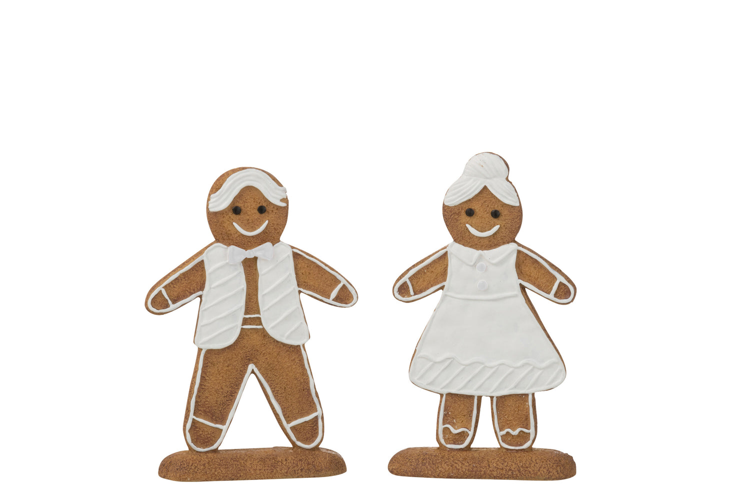 Beeldje Peperkoek Poly Wit/Bruin Assortiment Van 2