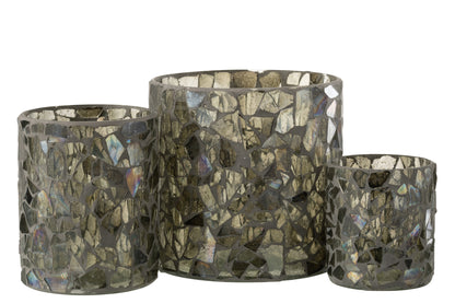 Orkaan Mozaïekglas Grijs/Groen Groot