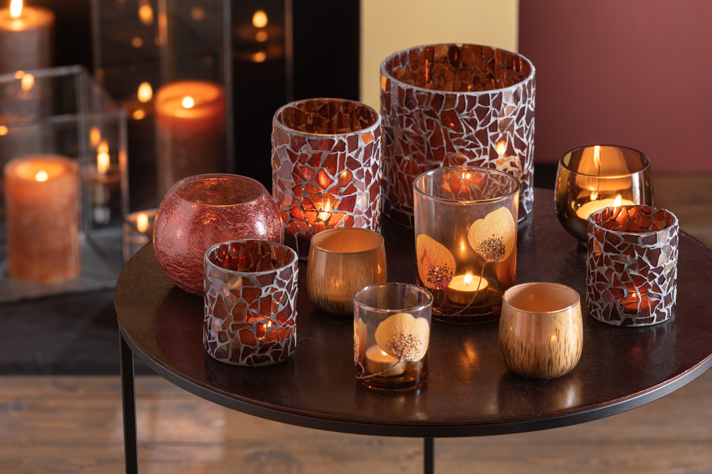 Orkaan Mozaïekglas Bruin Medium