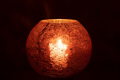 J-Line lantaarn Nuria Bal glas terracotta groot