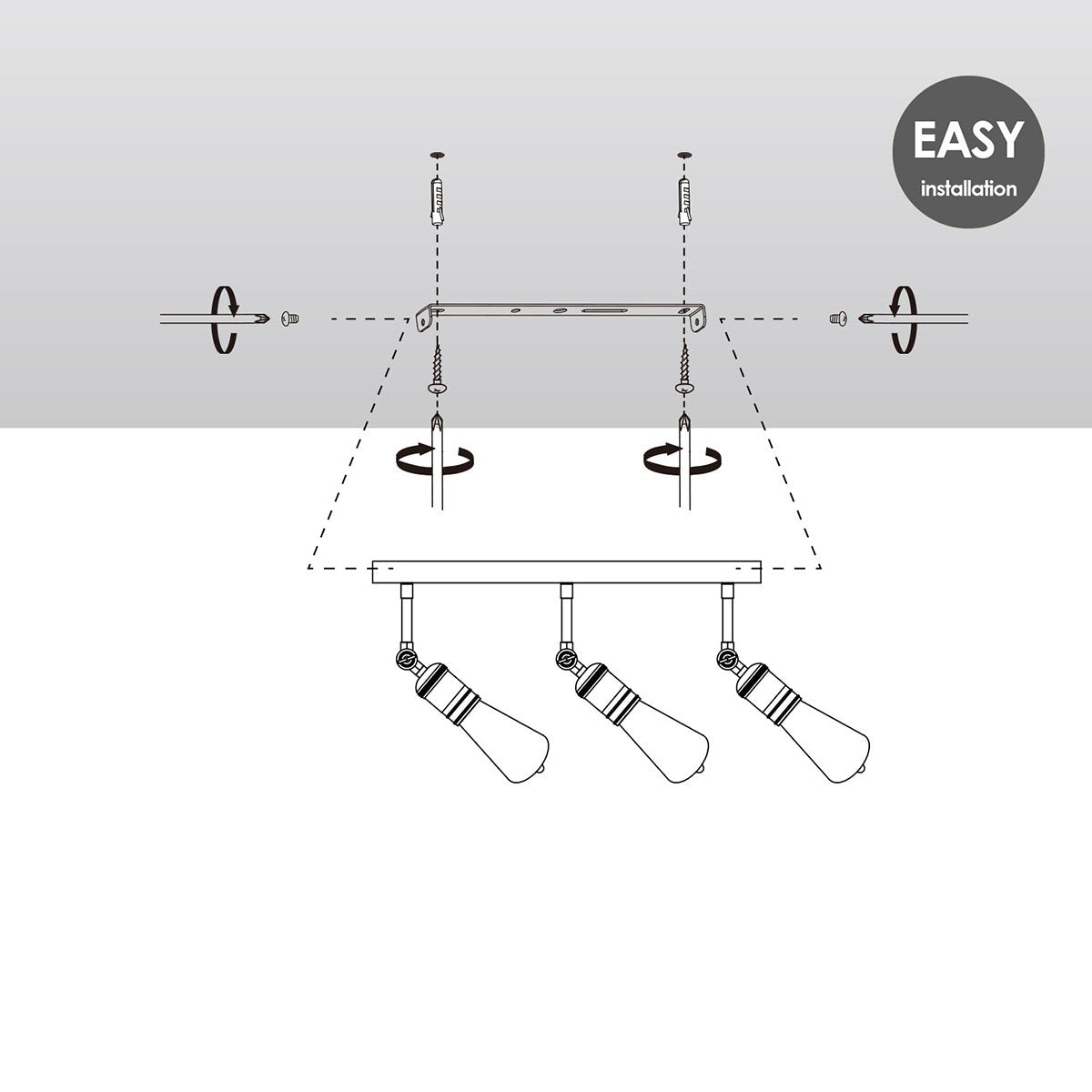 Opbouwspot Spy 3 - incl. dimbare LED lamp - antraciet