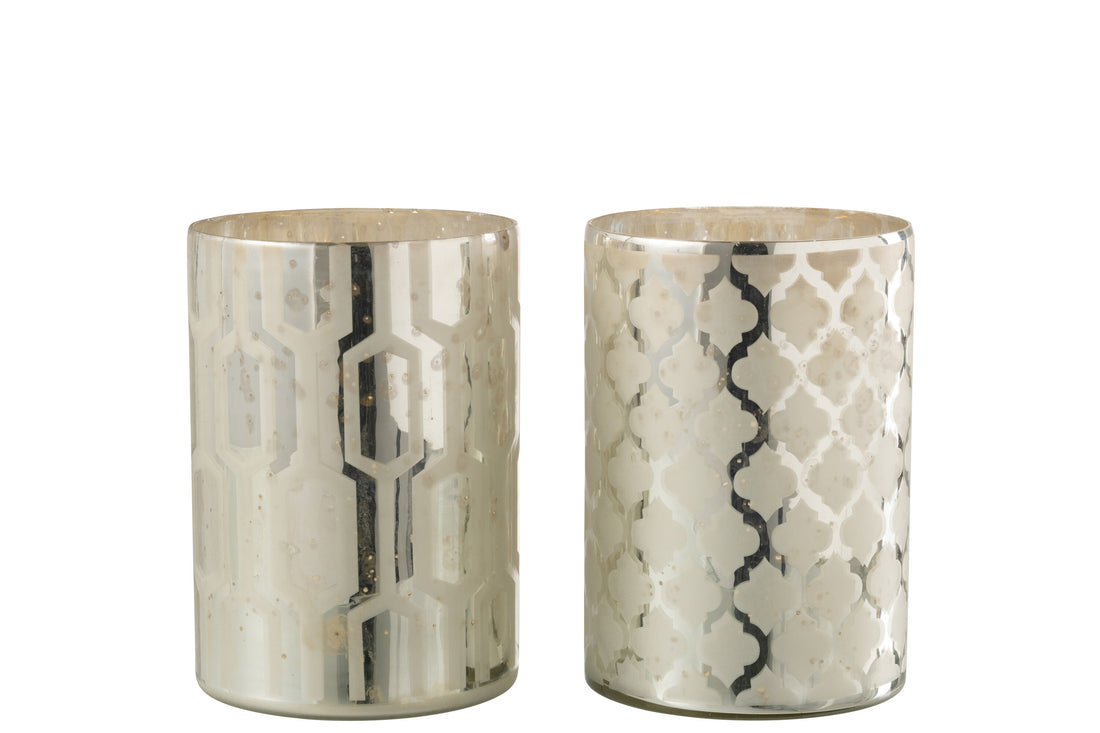 Hurricane Glas Zilver Medium Assortiment Van 2