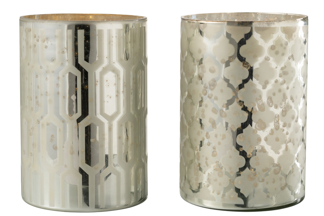 Hurricane Glas Zilver Groot Assortiment Van 2