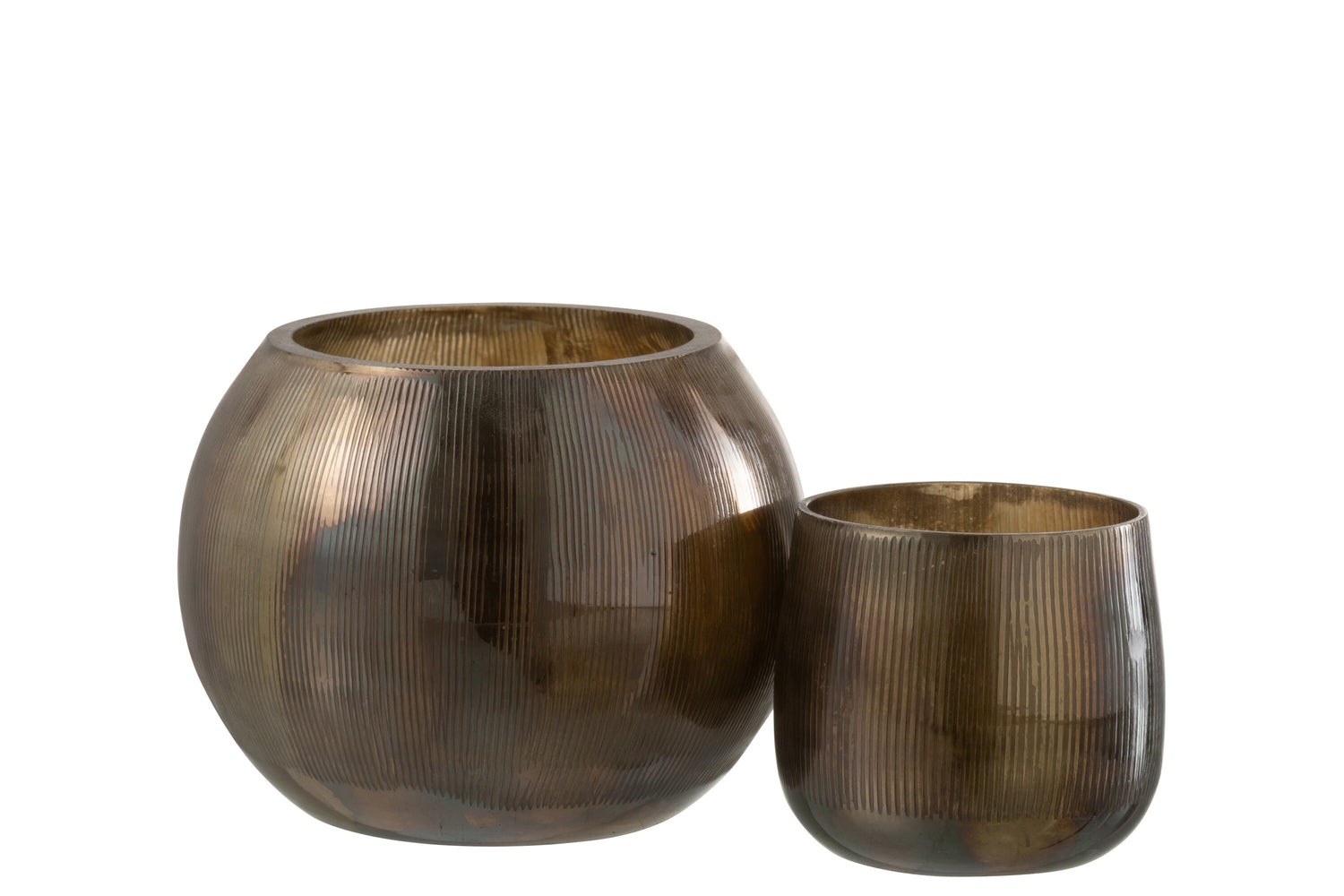 Orkaanlijnen Glas Donkerbruin Groot