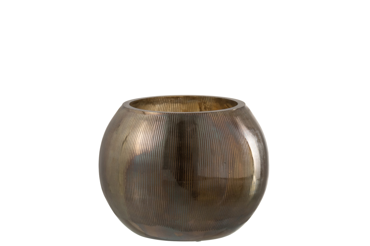 Orkaanlijnen Glas Donkerbruin Groot