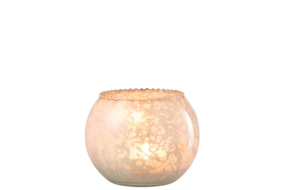 J-Line lantaarn glas roos groot