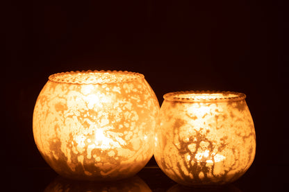 J-Line lantaarn glas roos groot