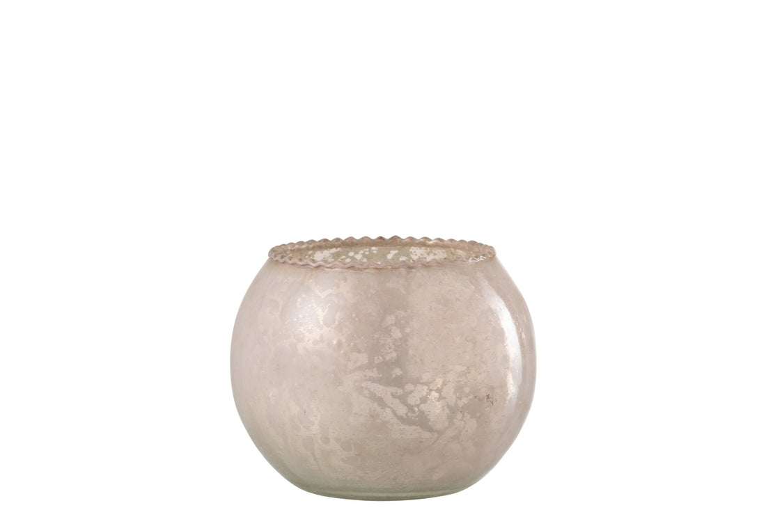 J-Line lantaarn glas roos groot