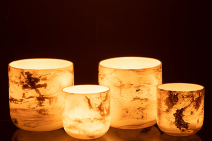 Orkaan Marmer Glas Goud/Wit Groot Assortiment Van 2