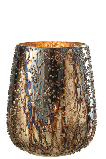 Orkaan Lise Glas Bruin/Goud Groot