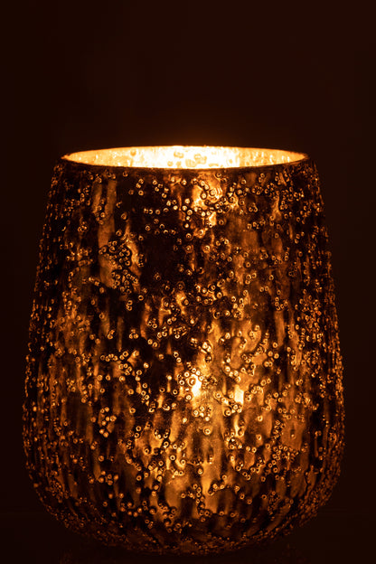 Orkaan Lise Glas Bruin/Goud Groot