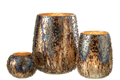 Orkaan Lise Glas Bruin/Goud Groot