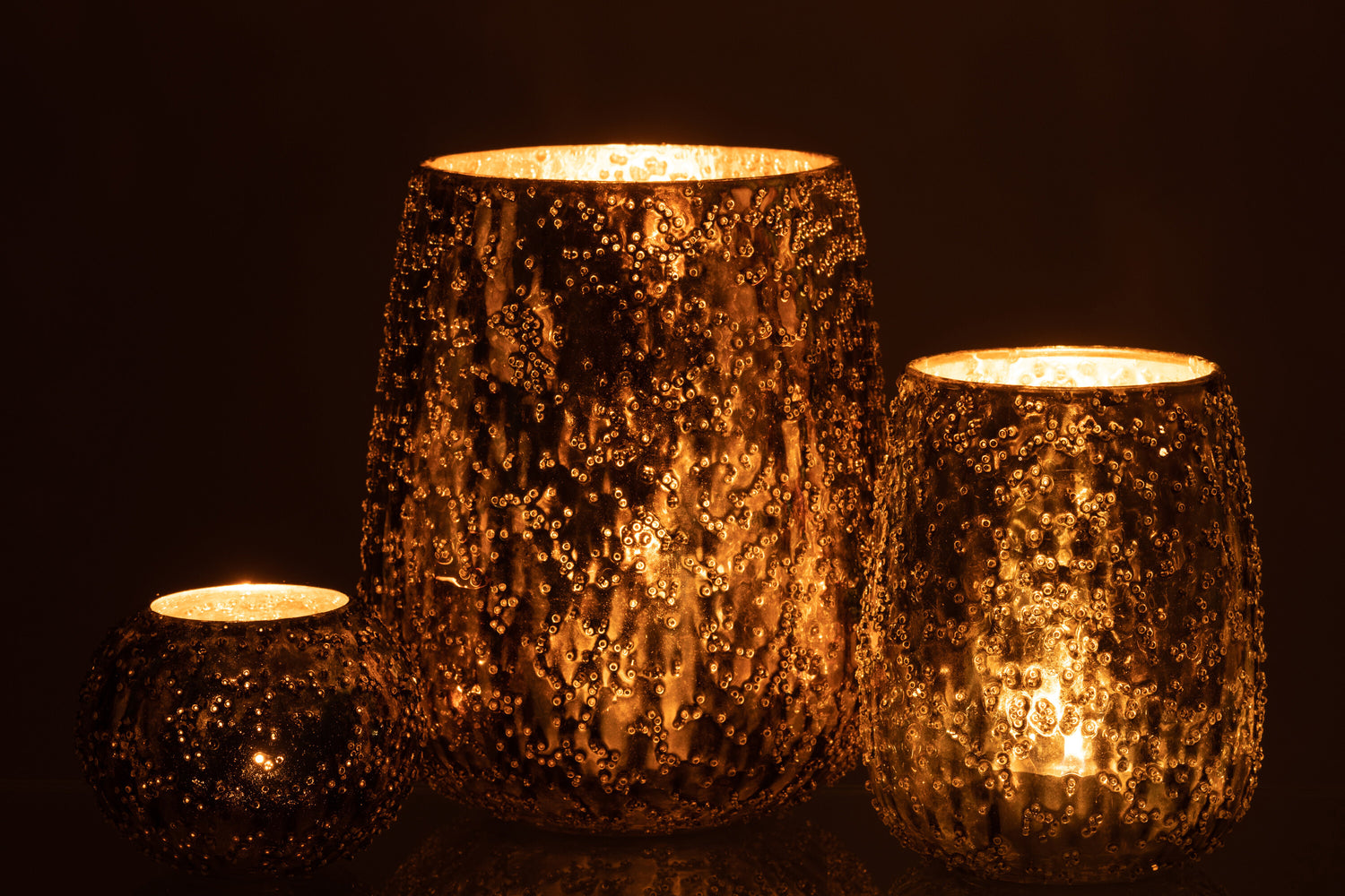 Orkaan Lise Glas Bruin/Goud Groot