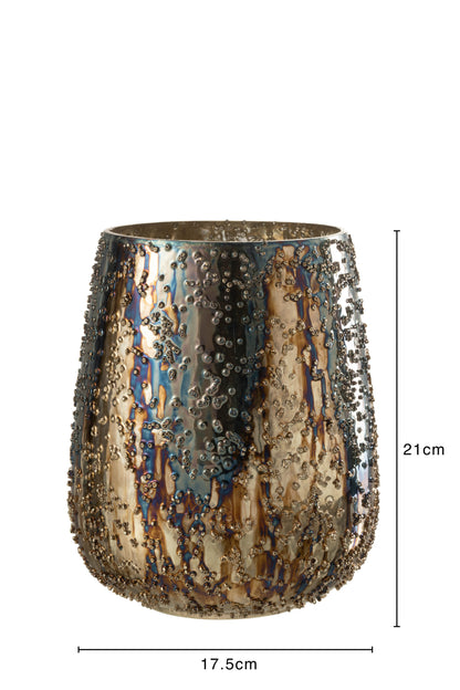 Orkaan Lise Glas Bruin/Goud Groot