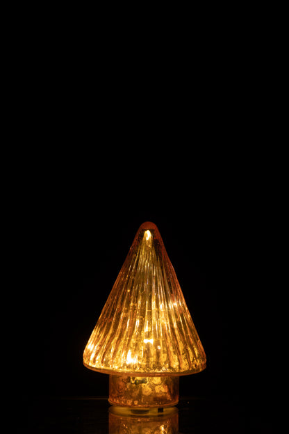 J-Line Kerstboom - glas - roze - small - LED