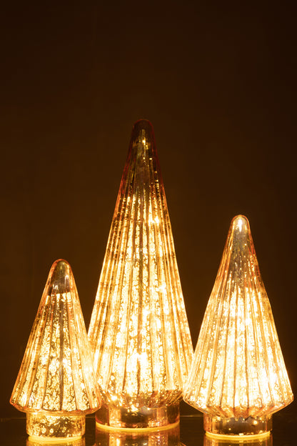 J-Line Kerstboom Led Glas Roze Large