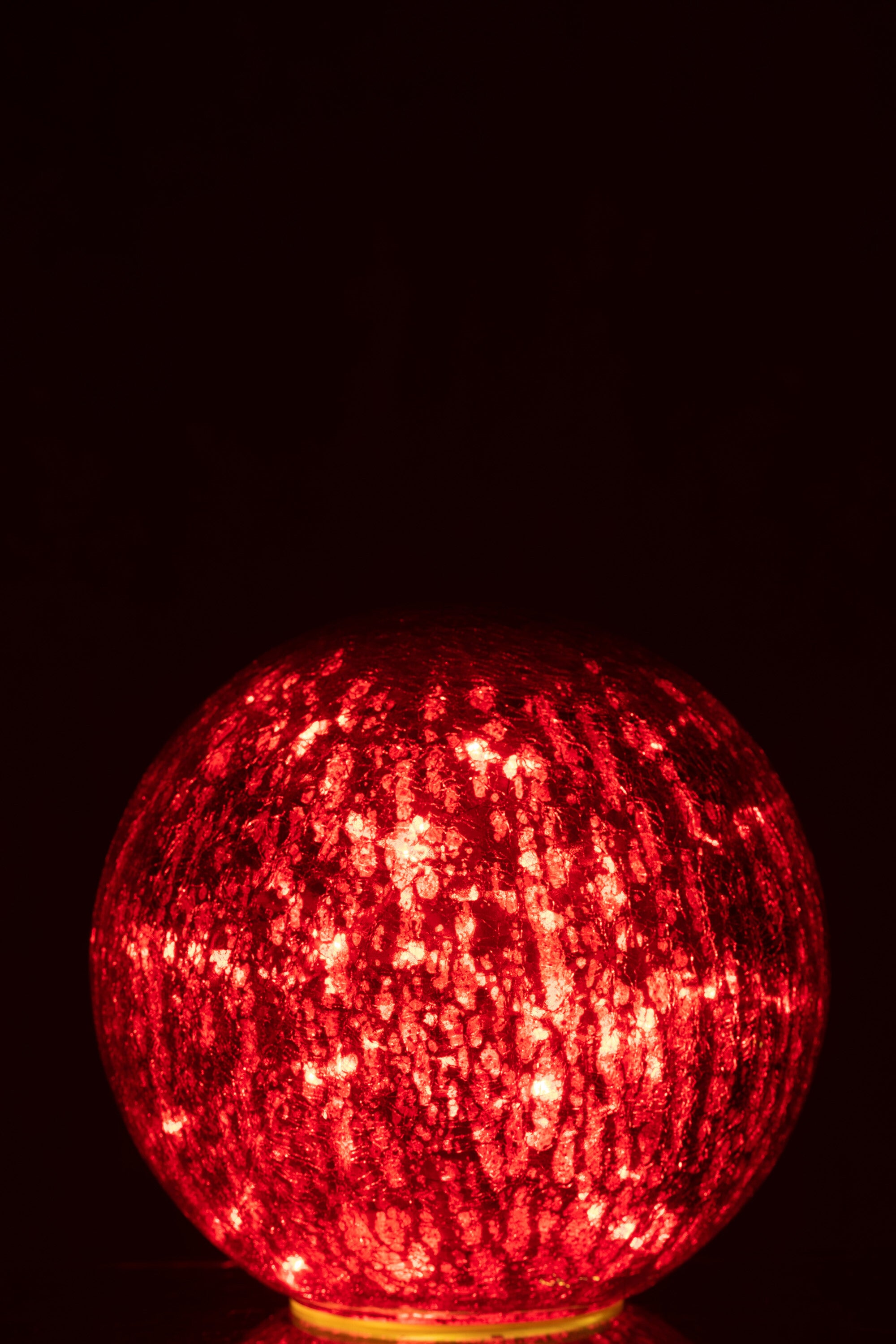 Bal met LED-verlichting Glas Rood Groot
