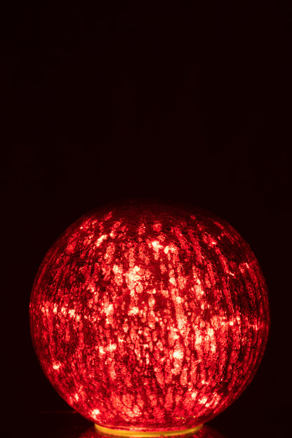 Bal met LED-verlichting Glas Rood Groot