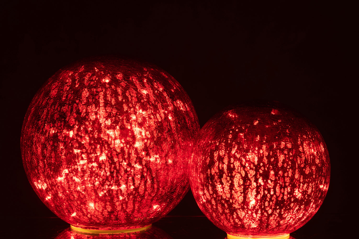 Bal met LED-verlichting Glas Rood Groot