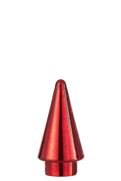 J-Line Kerstboom - glas - rood - small