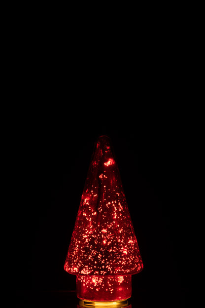 J-Line Kerstboom - glas - rood - small