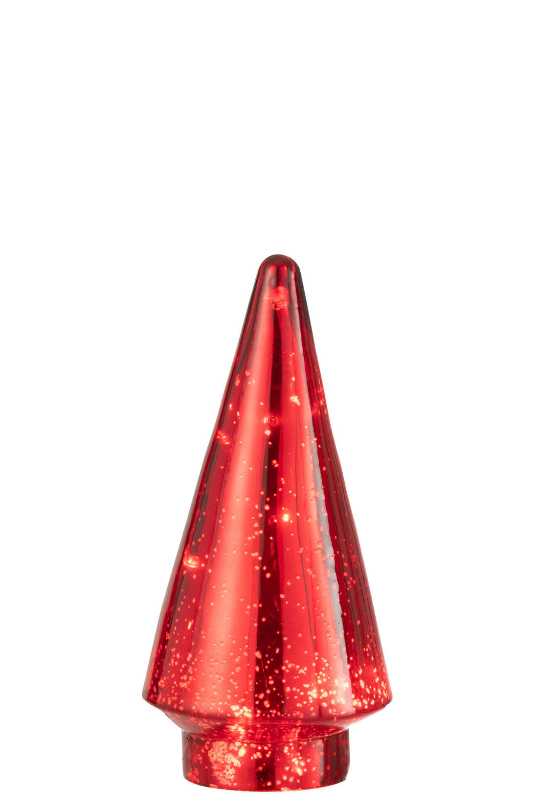 J-Line Kerstboom - glas - rood - medium - LED