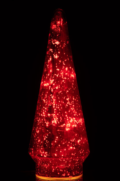 J-Line Kerstboom - glas - rood - large - LED