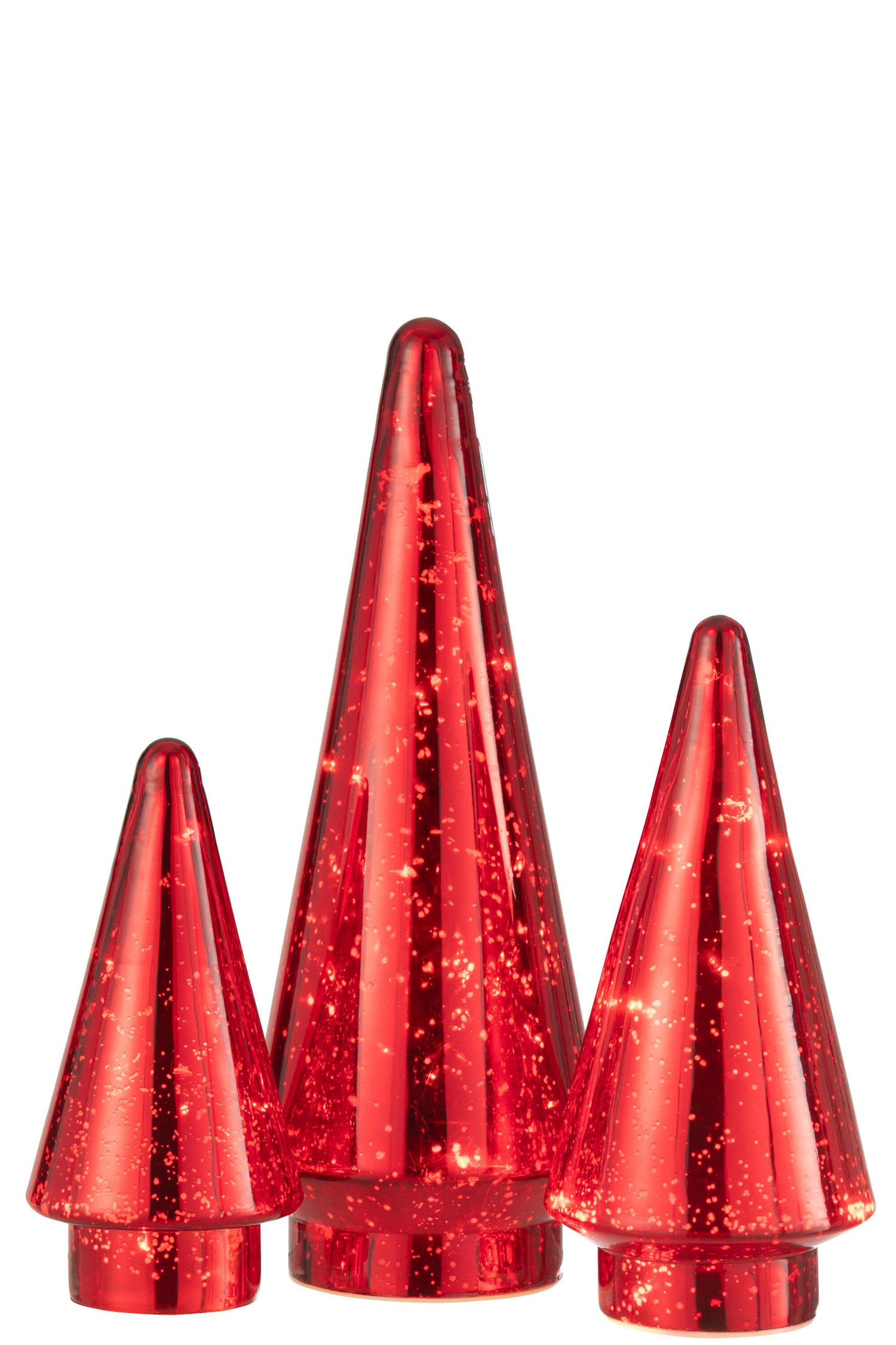J-Line Kerstboom - glas - rood - large - LED