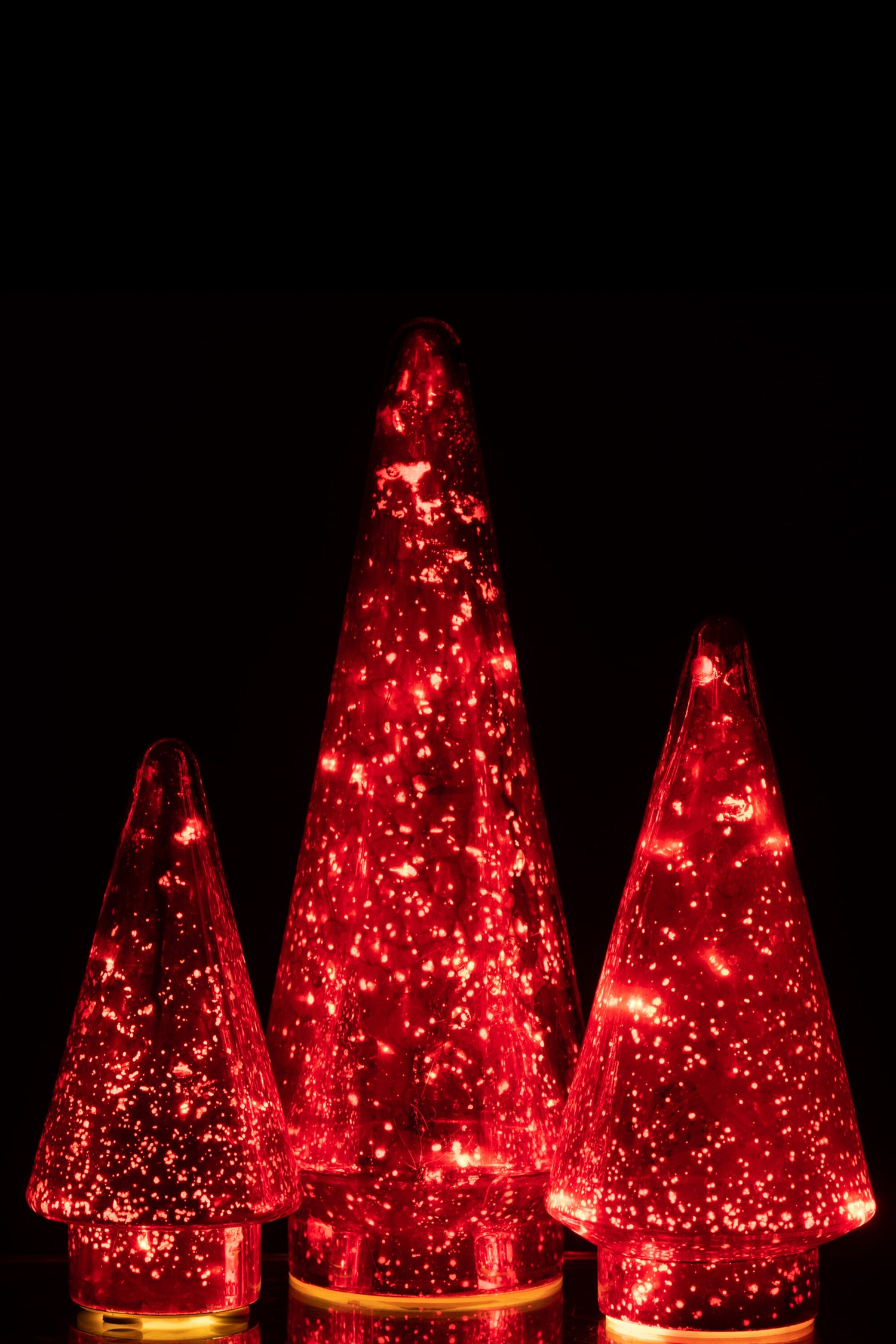 J-Line Kerstboom - glas - rood - large - LED
