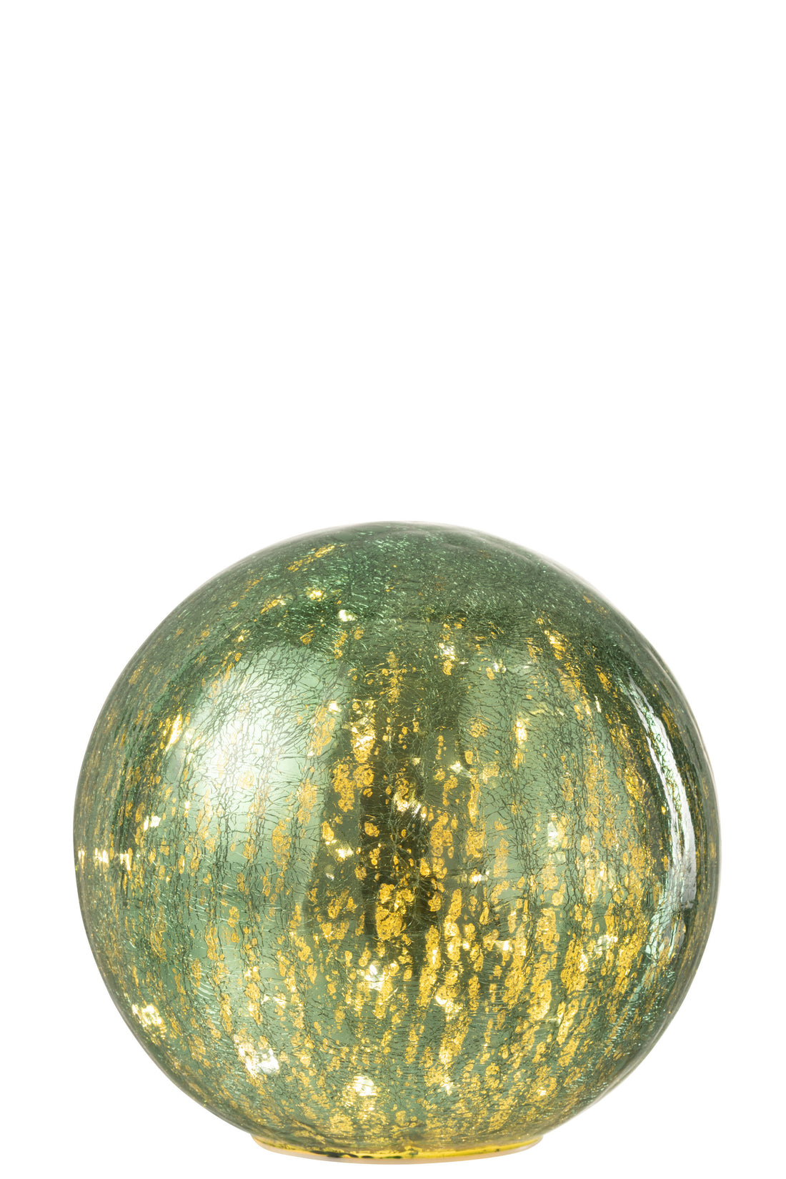 Bal met LED-verlichting van glas, groen, groot