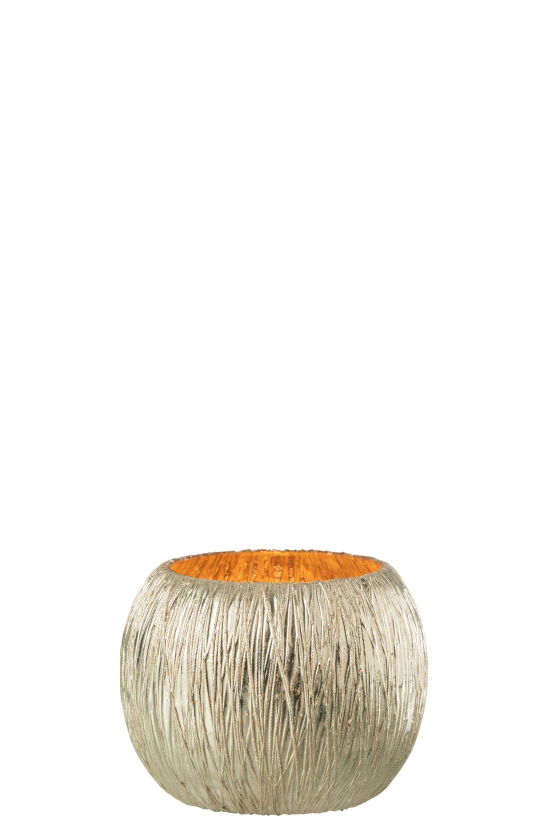 J-Line lantaarn glas zilver klein