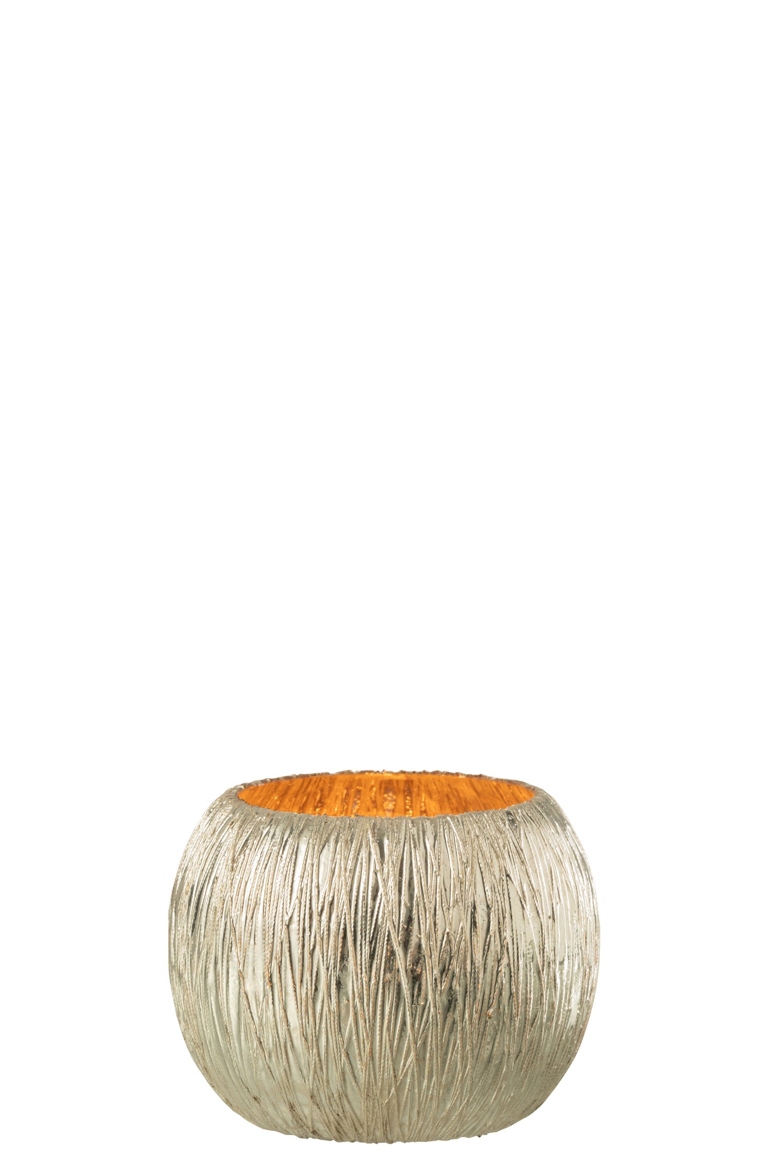 J-Line lantaarn glas zilver klein