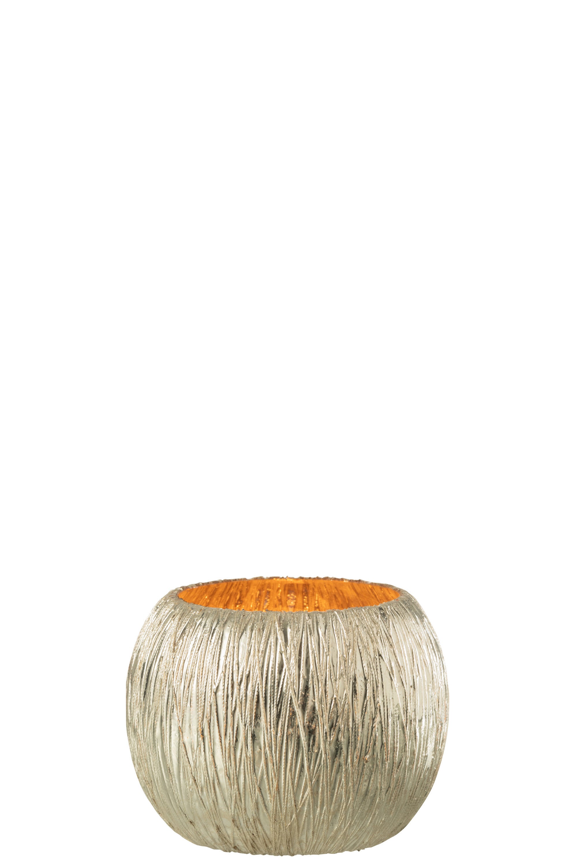 J-Line lantaarn glas zilver klein